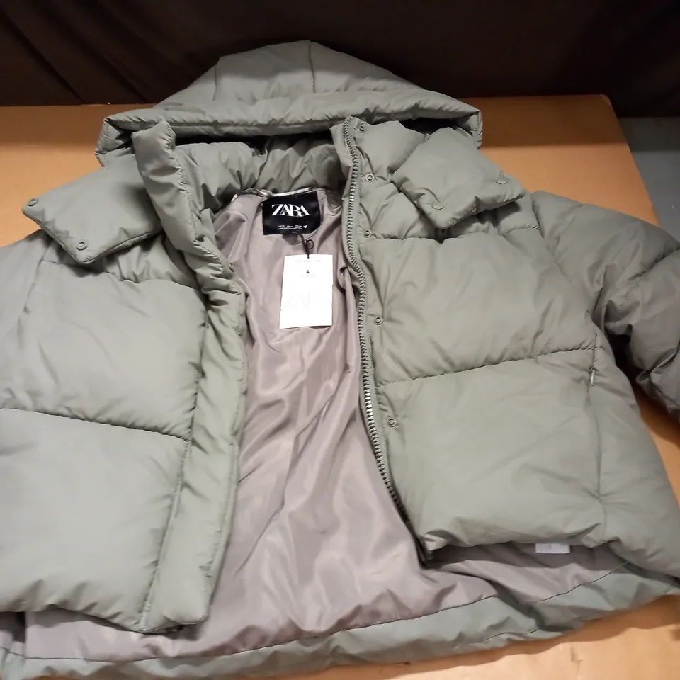 ZARA PADDED HEATPOWER COAT IN STEEL - M