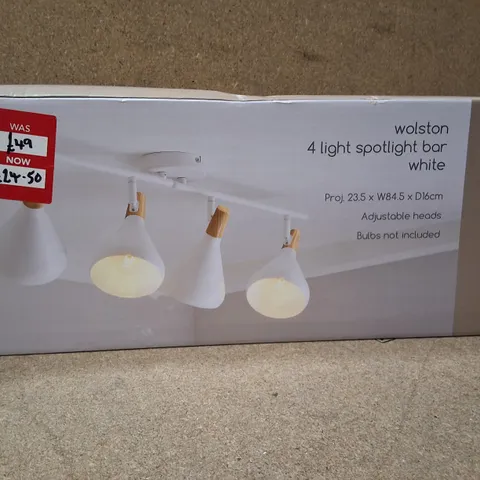 BOXED DUNELM WOLSTON 4-LIGHT SPOTLIGHT BAR, WHITE