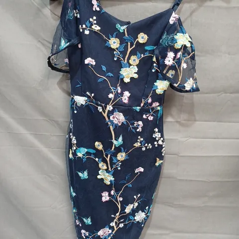 LIPSY LONDON NAVY FLORAL DRESS - UK 6