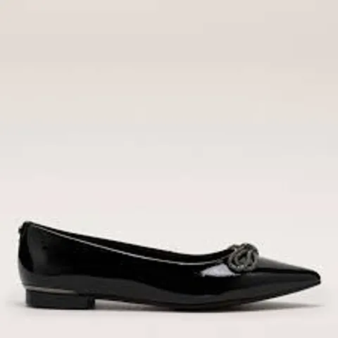 MODA IN PELLE HERMIONEE BLACK POINTED GLITZ BOW FLAT SHOES SIZE 40