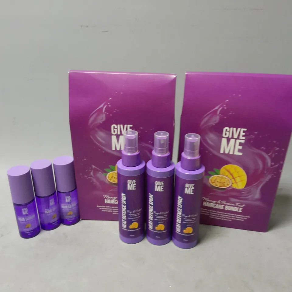 LOT OF 8 GIVE ME HAIR CARE PRODUCTS TO INCLUDE HAIR SERUM, HEAT DEFENCE SPRAY AND HAIR CARE BUNDLE