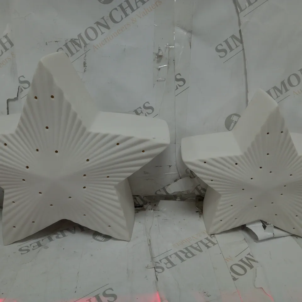 BOXED K BY KELLY HOPPEN SET OF LARGE CERAMIC LIGHT UP ORNAMENTS