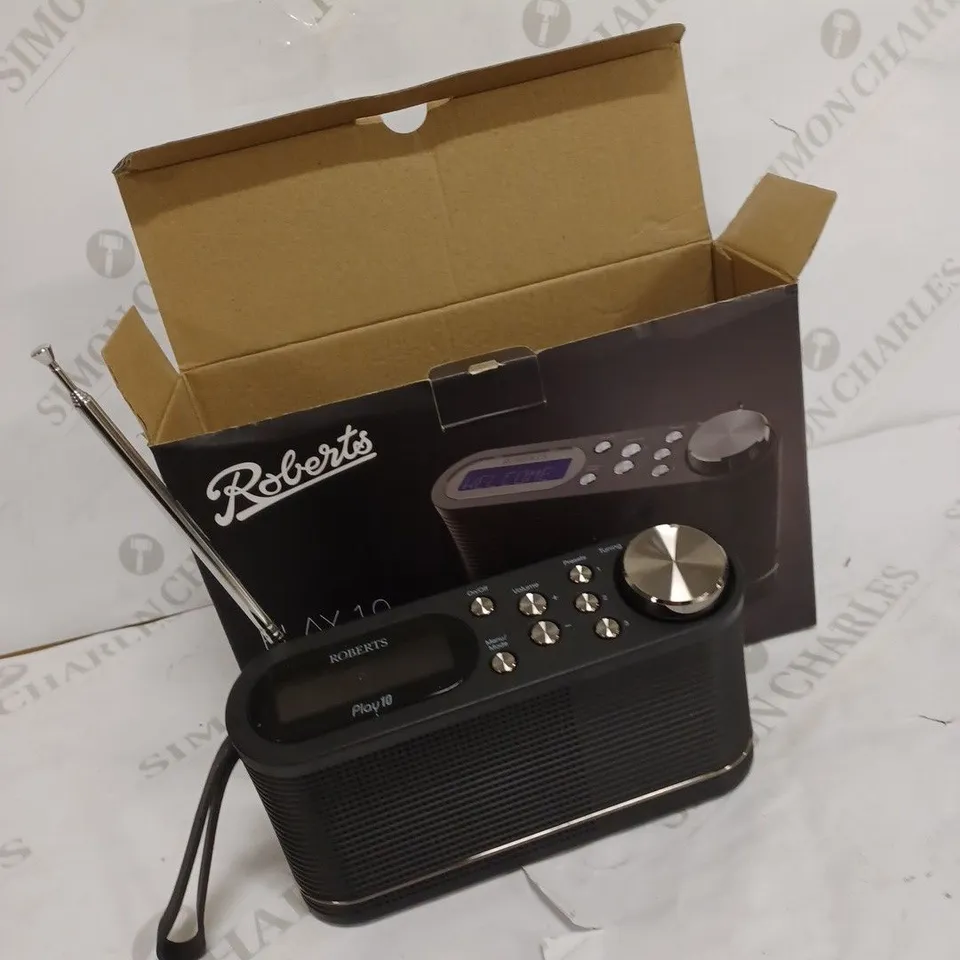 ROBERTS PLAY 10 DAB/DAB+/FM PORTABLE DIGITAL RADIO, BLACK