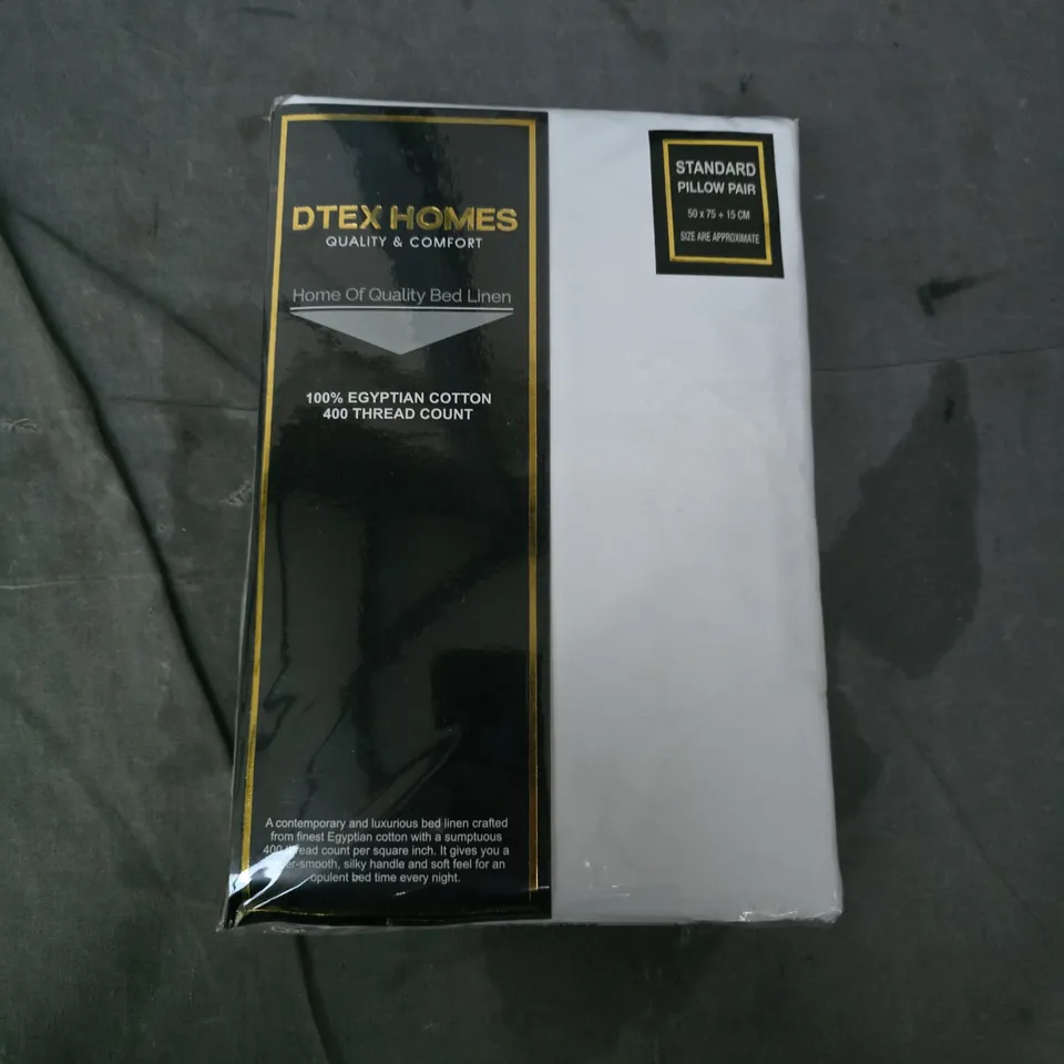 DTEX HOMES EGYPTIAN COTTON STANDARD PILLOW PAIR