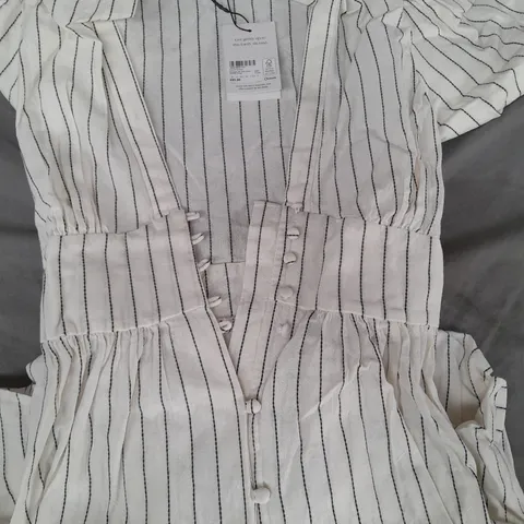 NOBODY'S CHILD STARLIGHT STRIPED MIDI DRESS IN CREAM SIZE 12