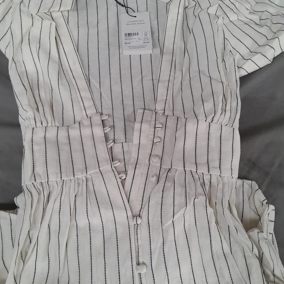 NOBODY'S CHILD STARLIGHT STRIPED MIDI DRESS IN CREAM SIZE 12