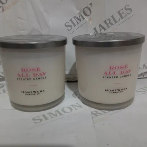 BOXED SET OF 2 ROSE ALL DAY SCENTED CANDLE HOMEWORK