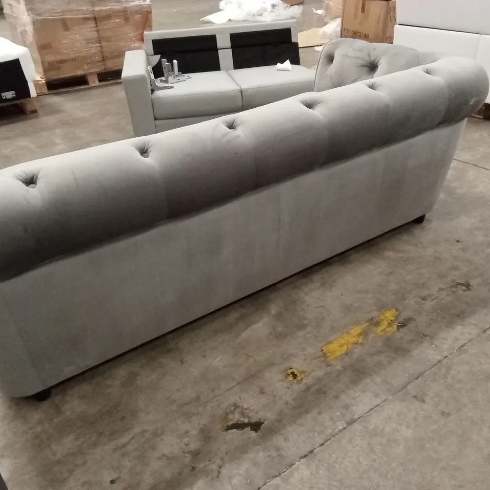 AUDLEY 3 SEATER CHESTERFIELD SOFA, GREY HOUSE VELVET