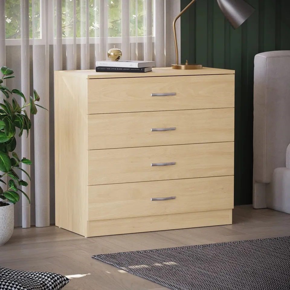BOXED MAYBERY 4 DRAWER CHEST - PINE (1 BOX)