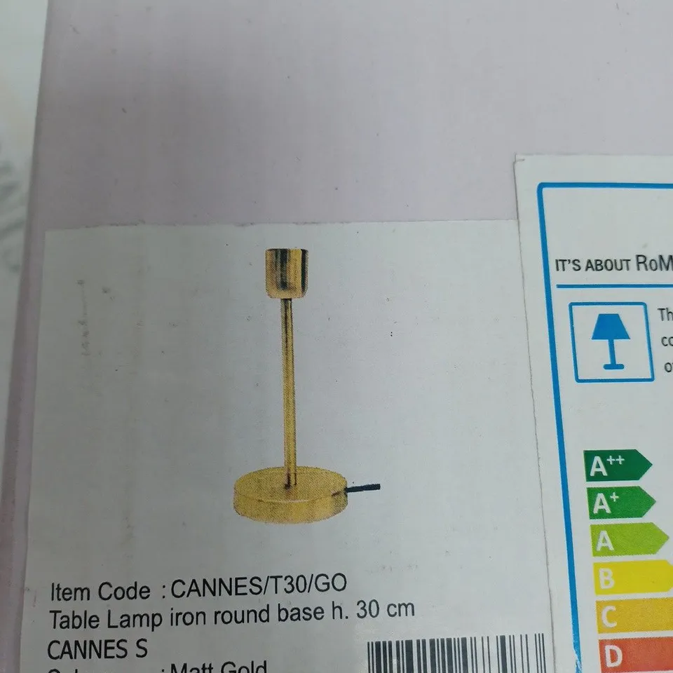 BOXED IT'S ABOUT ROMI TABLE LAMP CANNES IRON GOLD