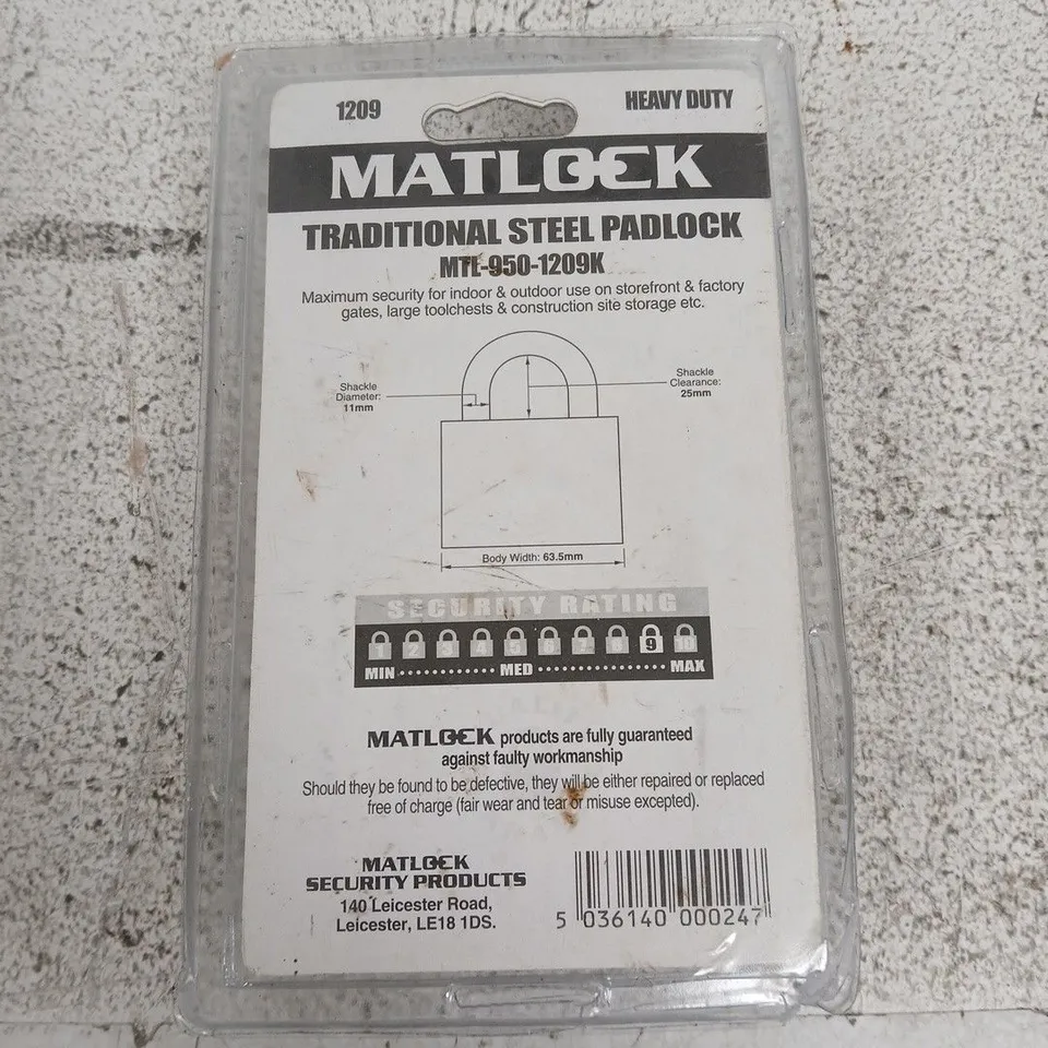 MATLOCK TRADITIONAL STEEL PADLOCK – MTL-950-1209K (HEAVY DUTY)