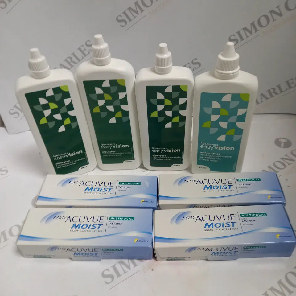 BOX TO CONTAIN APPROX. 25 X ASSORTED VISION CARE PRODUCTS. INCLUDES CONTACT LENSES & CONTACT LENSE CLEANING SOLUTION. BRANDS VARY - COLLECTION ONLY