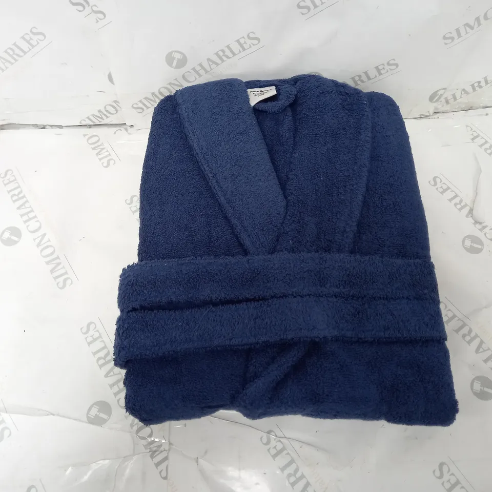 PURE LUXURY ROYAL EGYPTIAN COLLECTION DRESSING GOWN IN NAVY - M/L