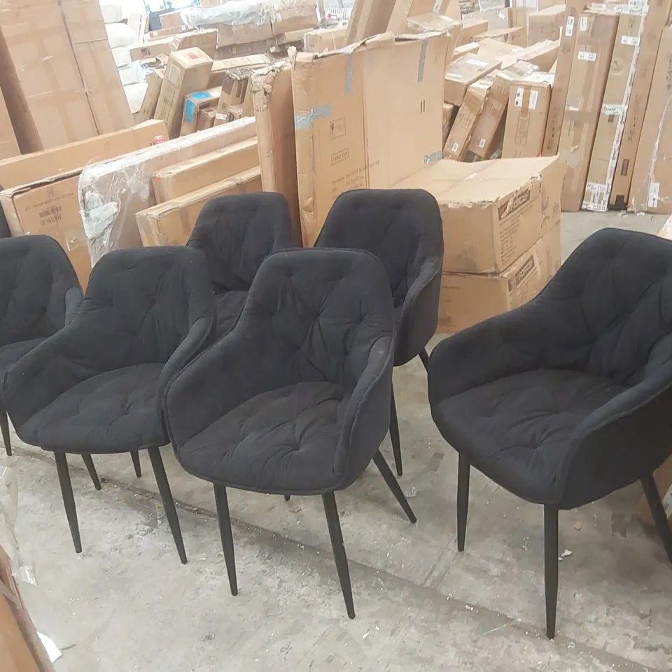 SET OF 6x DESIGNER VELVET UPHOLSTERED DINING CHAIRS