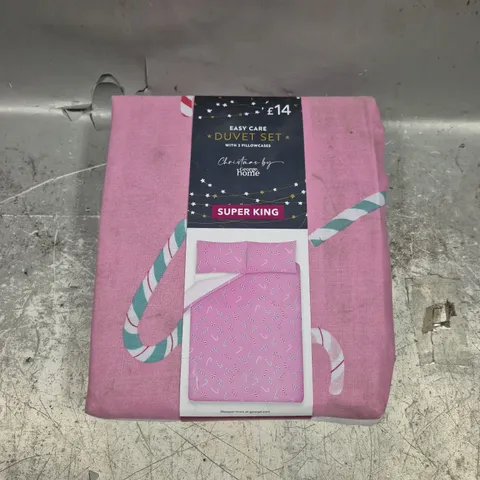 HOME EASY CARE DUVET SET IN PINK - SUPER KING 