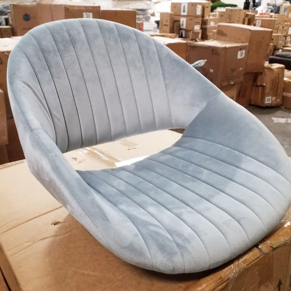 BOXED LIGHT GREY VELVET DINING CHAIR 