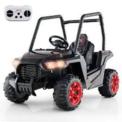 BOXED COSTWAY KIDS BLACK RIDE ON UTV CAR WITH 3 ADJUSTABLE SPEEDS 24V