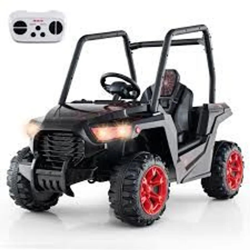 BOXED COSTWAY KIDS BLACK RIDE ON UTV CAR WITH 3 ADJUSTABLE SPEEDS 24V
