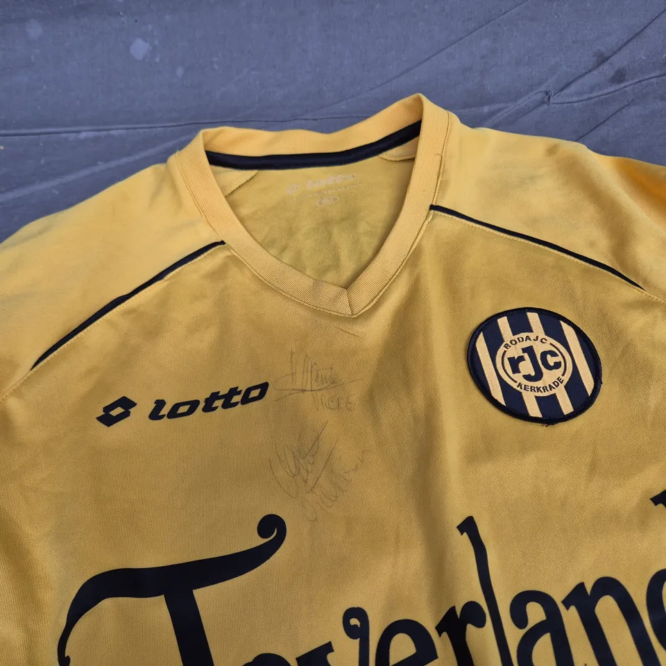RODA JC KERKRADE SIGNED HOME SHIRT MEDISANA #17 – SIZE L (YELLOW, LOTTO)