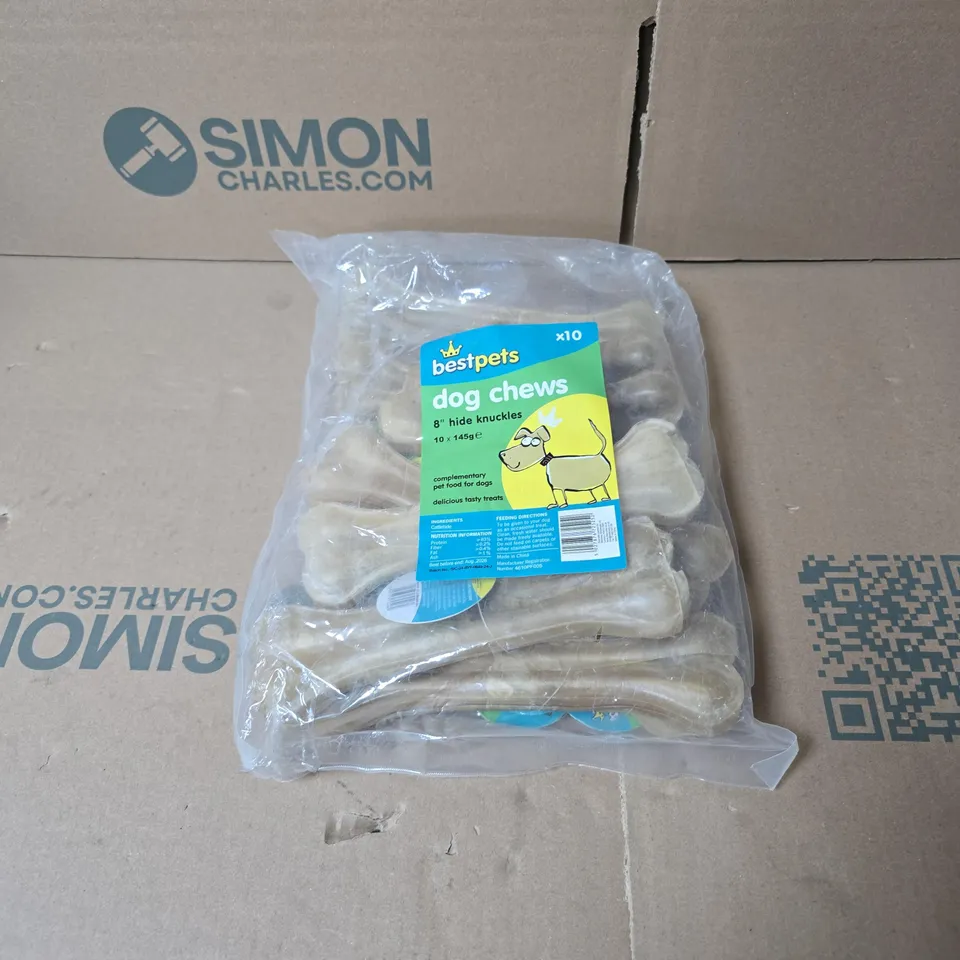 BESTPETS DOG CHEWS 10 X 8" HIDE KNUCKLES