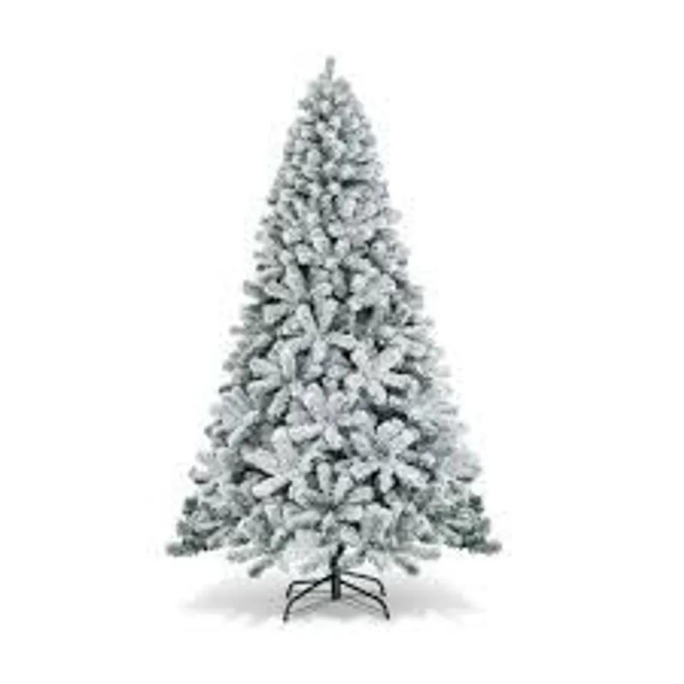 BOXED COSTWAY SNOW FLOCKED ARTIFICIAL CHRISTMAS TREE 7.5FT