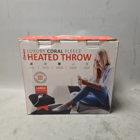 BOXED WARMER LUXURY COLLAR FLEECE HEATED THROW 