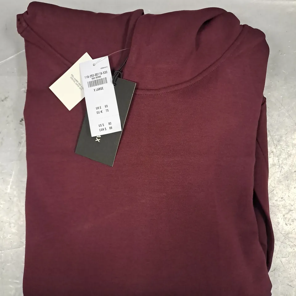 YOUR PERSONAL BEST LONG SLEEVE HOODIE IN BURGUNDY SIZE XL