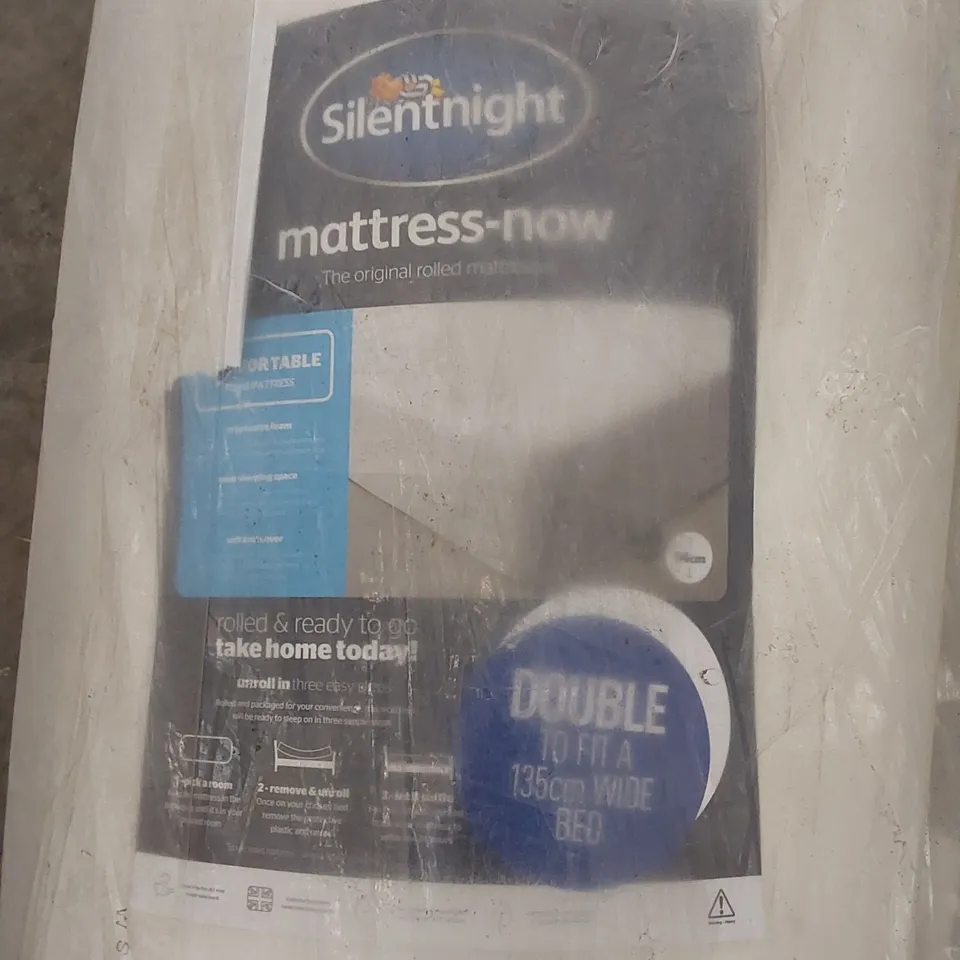 QUALITY BAGGED AND ROLLED SILENTNIGHT 135cm DOUBLE SIZE FOAM MATTRESS 