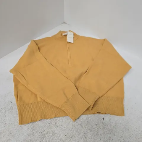 OYSHO MUSTARD KNIT WOOL-BLEND JUMPER – WOMEN'S – UK M