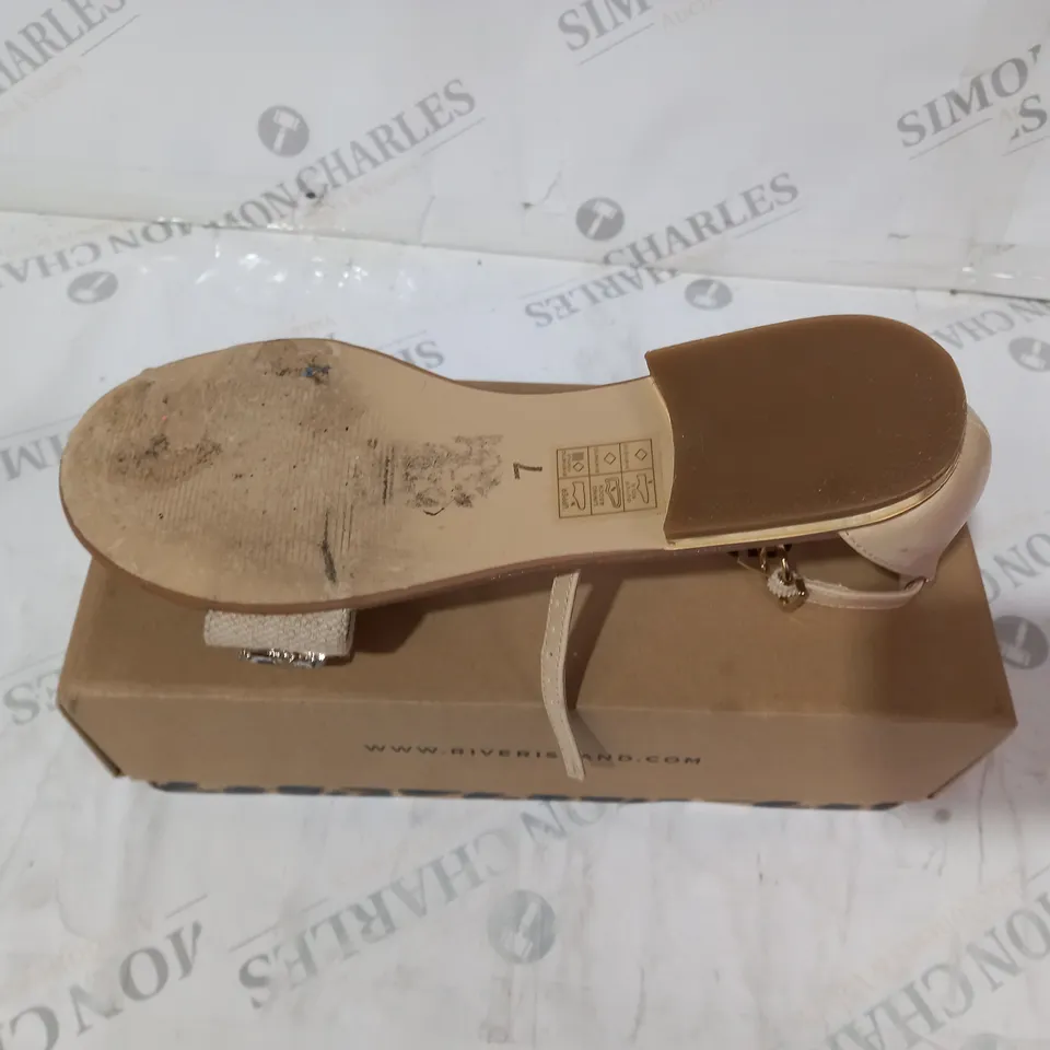 RIVER ISLAND BROWN LIGHT DIAMOND STUDDED SANDLES SIZE 7
