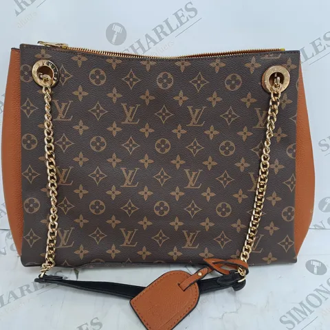 LOUIS VUITTON BROWN BAG WITH CHAIN DETAIL STRAP