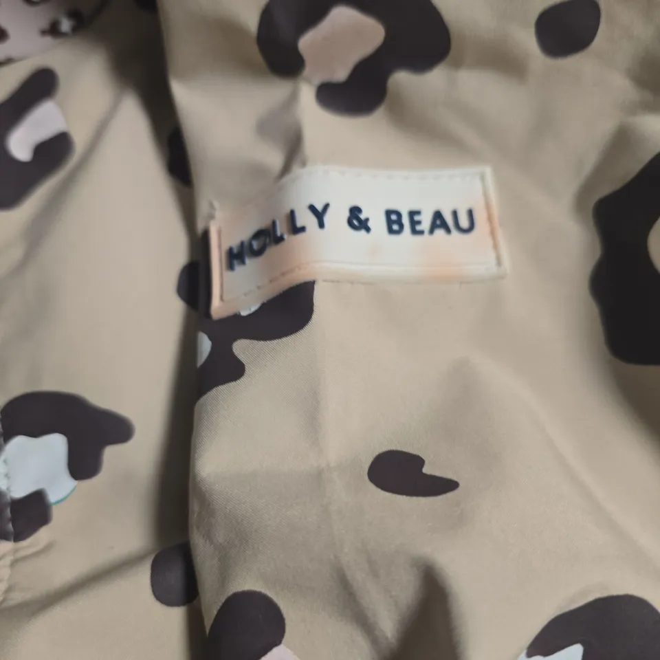 HOLLY & BEAU CAMEL LEOPARD COLOUR CHANGING RAINCOAT – AGE 7-8