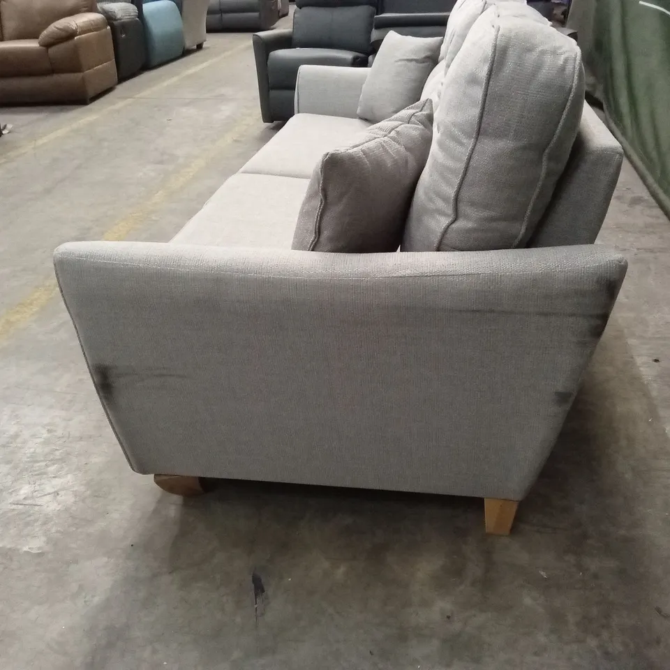 HALSTOW 3 SEATER FABRIC SOFA - SILVER RRP £749