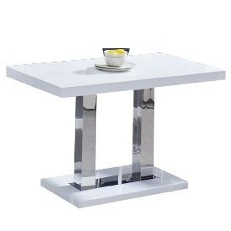BRAND NEW BOXED DESIGNER COCO DINING TABLE IN WHITE GLOSS (3 BOXES)
