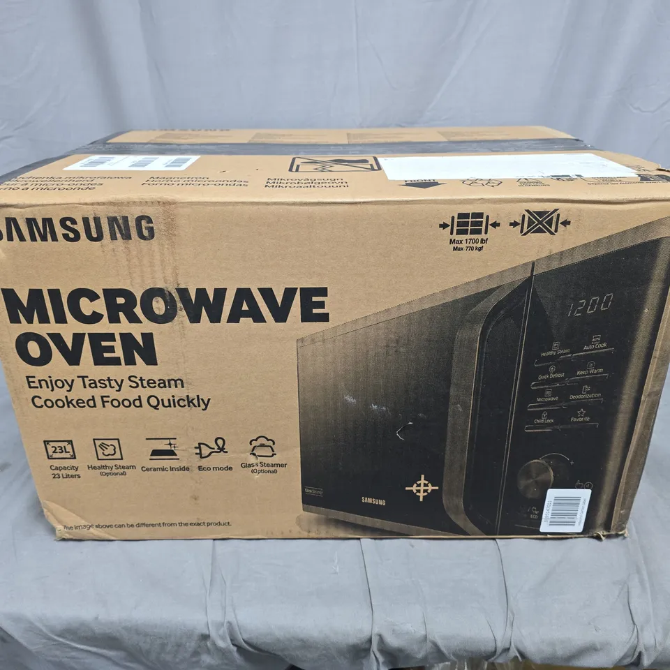 BOXED SAMSUNG MS23K3513AK/EU SOLO 23L MICRCOWAVE OVEN - COLLECTION ONLY