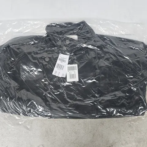 BAGGED ABERCROMBIE & FITCH RELAXED MOCKNECK VEGAN LEATHER BOMBER JACKET IN BLACK SIZE SMALL