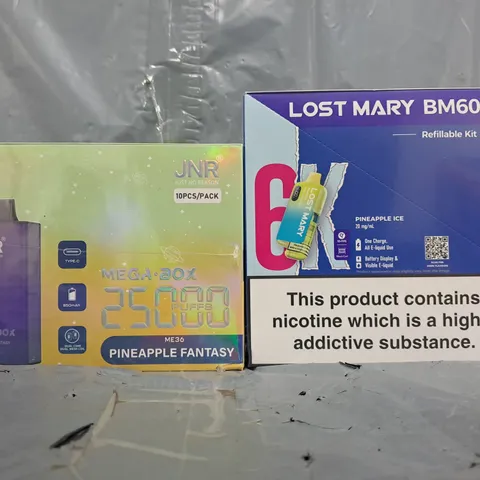 APPROXIMATELY 5 ASSORTED E-CIGARETTE AND VAPE ITEMS TO INCLUDE LOST MARY, JNR, ETC