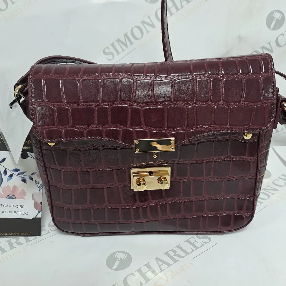 ASHWOOD EDEL LUXURY GENUINE LEATHER SATCHEL C-50 - PURPLE 