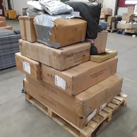 PALLET TO CONTAIN AN ASSORTMENT OF INCOMPLETE FLAT PACK FURNITURE PARTS 