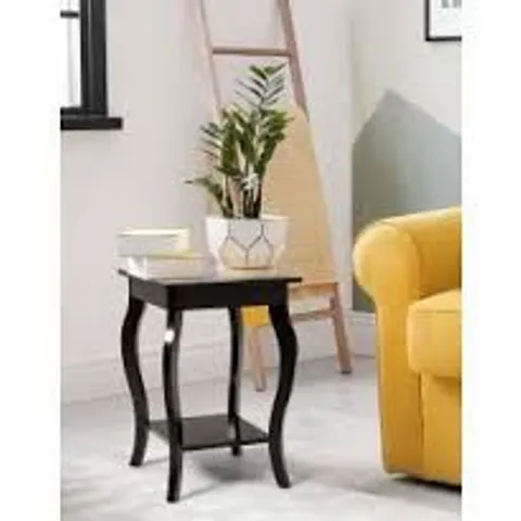 BOXED COSTWAY 2 SHELF COFFEE CURVED LEGS ACCENT END TABLE