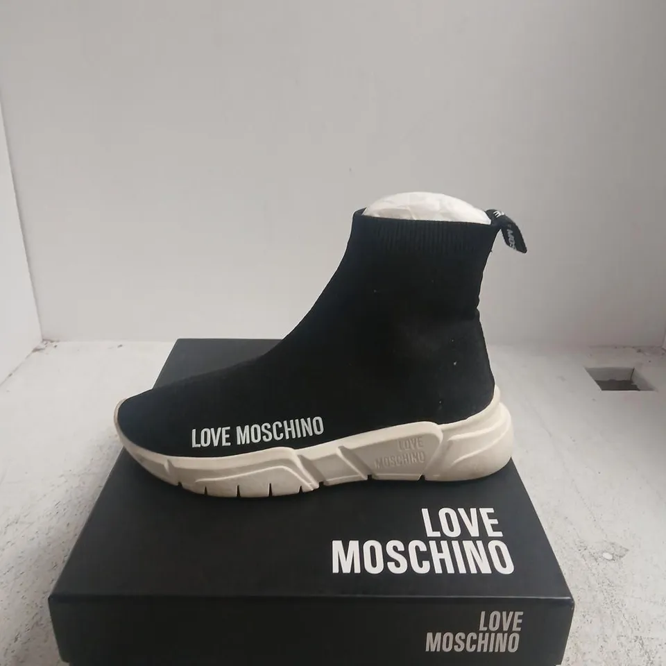 LOVE MOSCHINO SOCK SNEAKERS – BLACK, UK 6 (EU 39)