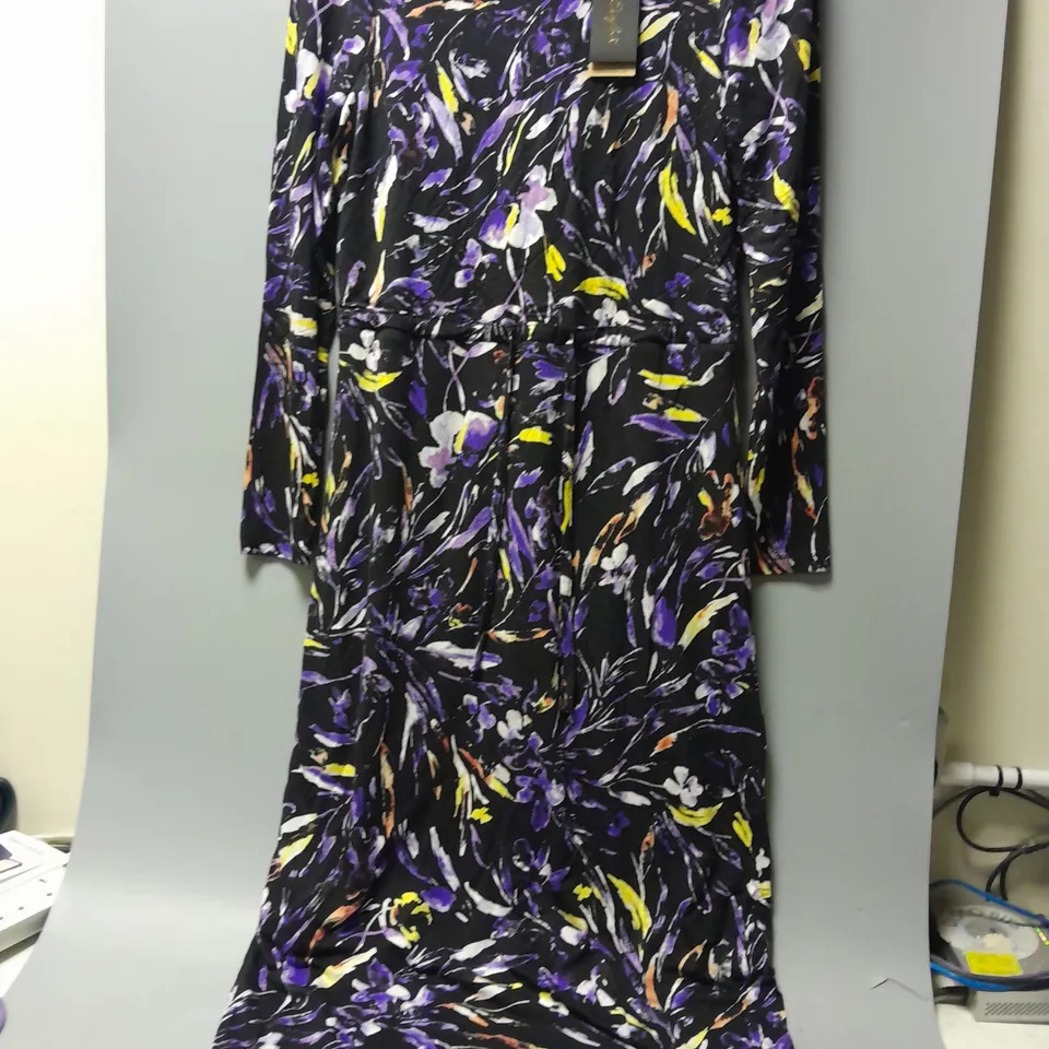 PHASE EIGHT ZENOBIA JERSEY DRESS IN BLACK MULTI - UK 10