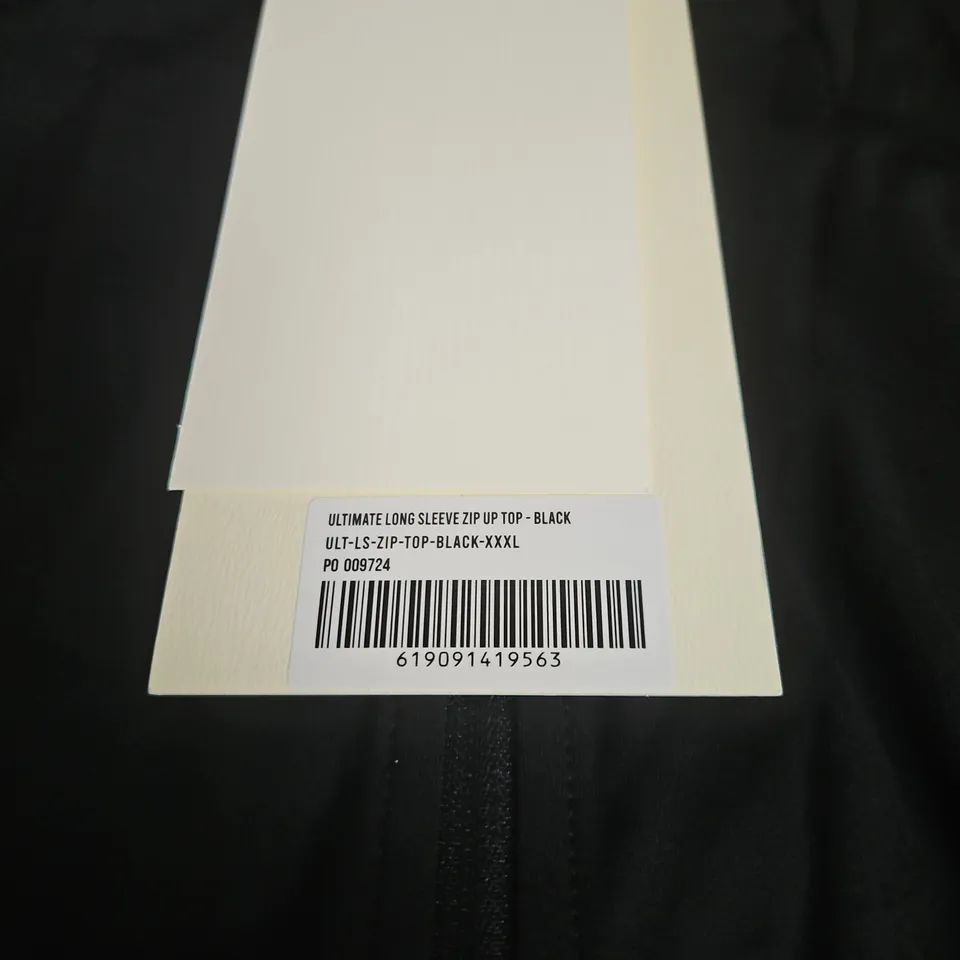 ADANOLA ULTIMATE LONG SLEEVE ZIP UP TOP – BLACK, XXXL