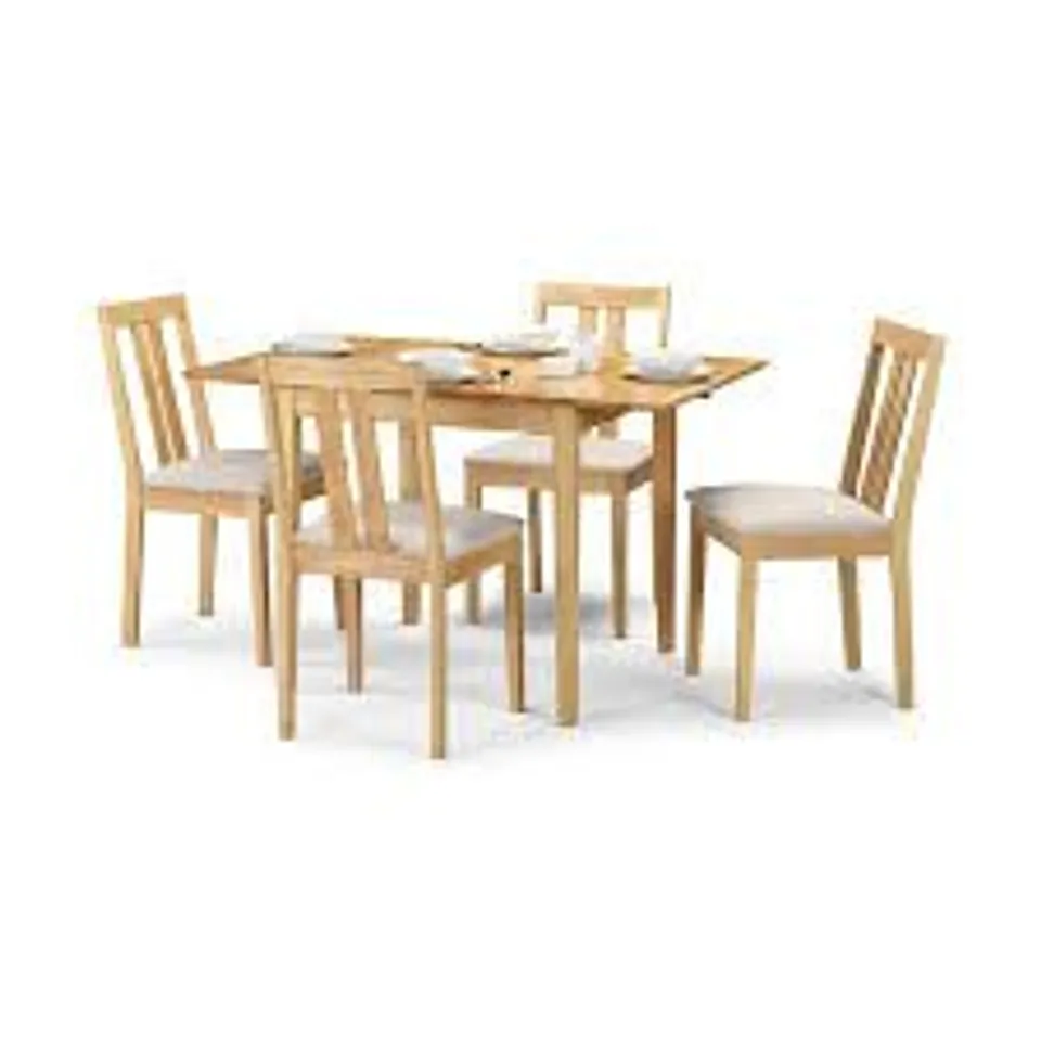 BOXED JULIAN BOWEN RUFFORD DINING CHAIRS (SET OF 2)- NATURAL RUBBER WOOD (1 BOX)