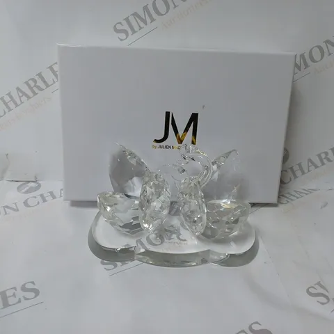 BOXED JULIEN MACDONALD CRYSTAL SWAN PAIR