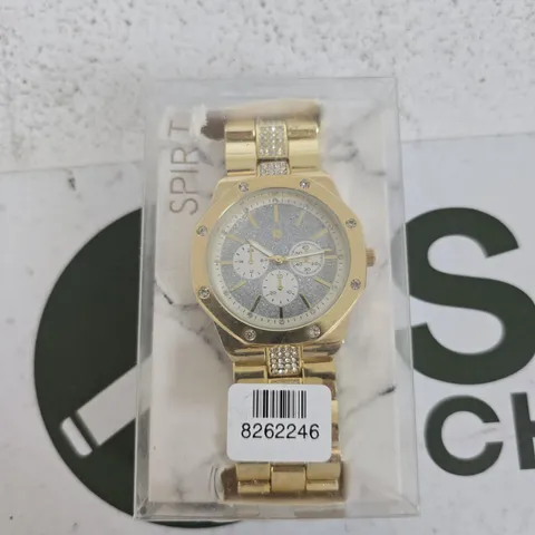SPIRIT LUXURY WATCH β GOLD TONE WITH CRYSTALS, BOXED