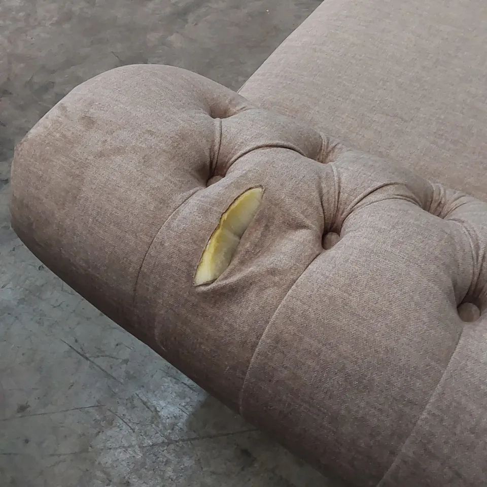 DESIGNER CONTEMPORARY CHESTERFIELD STYLE FABRIC UPHOLSTERED 3 SEATER SOFA 