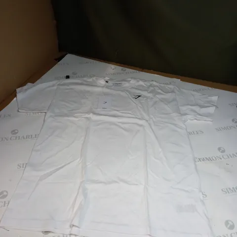 SMALM GYMSHARK WHITE TEE 
