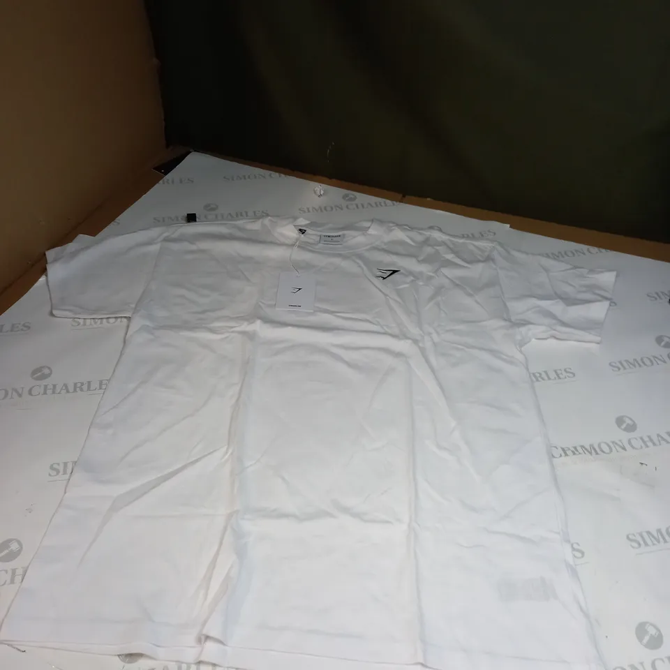 SMALM GYMSHARK WHITE TEE 