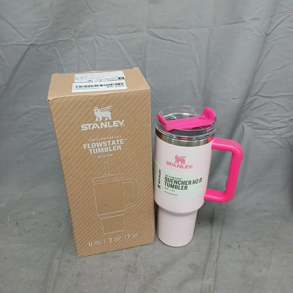 BOXED STANLEY THE FLOWSTATE QUENCHER H2.0 TUMBLER IN LIGHT PINK (1.18L)